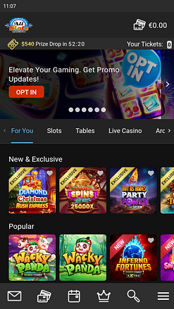 All Slots Casino Mobile Homepage