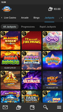 Jackpot mobile de All Slots Casino