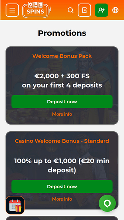 Promotions mobiles de AllSpins Casino