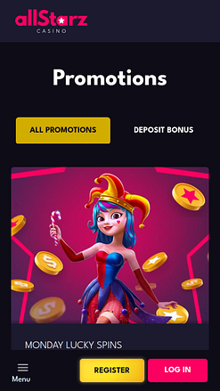 AllStarz Casino Mobile Promotions