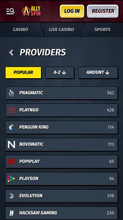 Développeurs de jeux mobiles AllySpin Casino