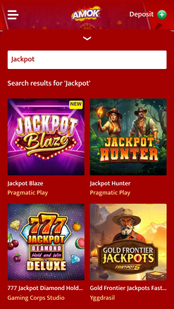 Jackpots mobiles de Amok Casino