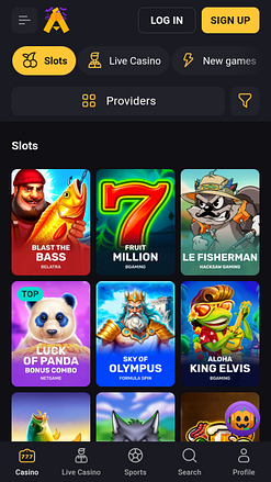 Giochi per dispositivi mobili del casinò Amonbet
