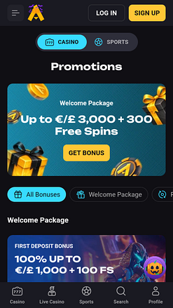 Promozioni per dispositivi mobili del casinò Amonbet