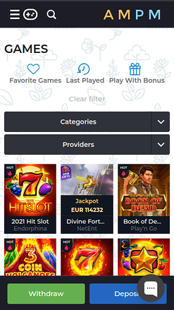 ampm Casino mobile Spiele