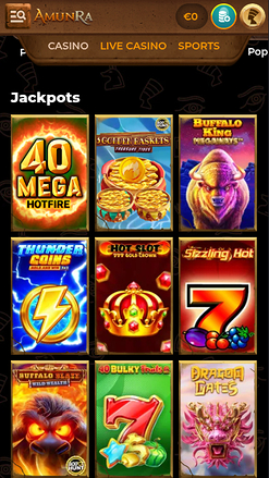 Jackpot mobile de AmunRa Casino