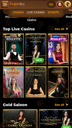Croupier en direct mobile de AmunRa Casino