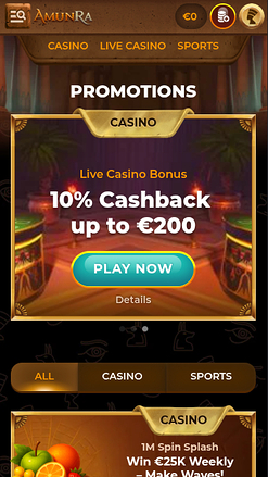 Promotions mobiles de AmunRa Casino