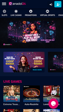 Página de inicio de Anadol24 Casino