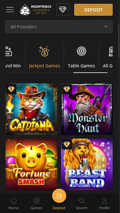 Jackpot mobile de anonymous Casino
