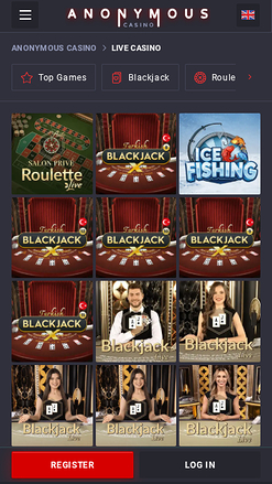Croupier en direct mobile de anonymouscasino