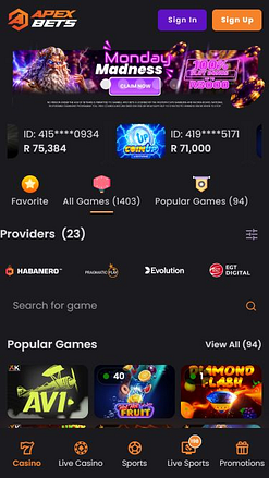 Développeurs de jeux mobiles de casino ApexBets