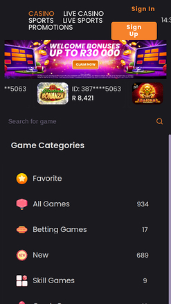 Jeux mobiles du casino ApexBets