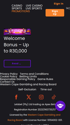 Promotions mobiles du casino ApexBets