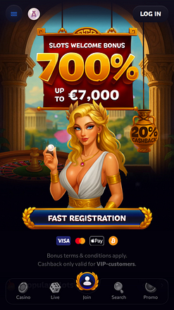 Aphrodite Casino Homepage Mobile