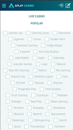Développeurs de jeux mobiles de Aplay Casino