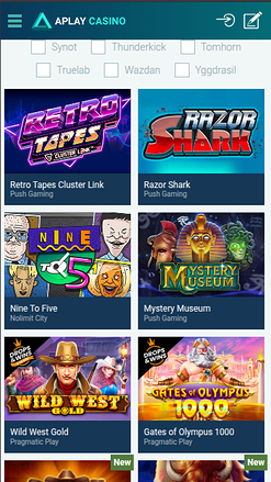 Jeux mobiles de Aplay Casino