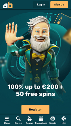 Página de inicio móvil del casino Arcanebet