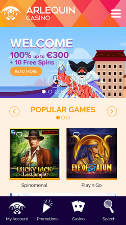 Arlequin Casino Homepage Mobile