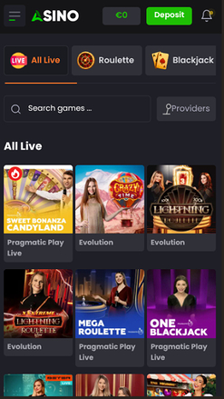 Croupier en direct mobile d'Asino Casino