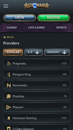 Sviluppatori del gioco mobile AstroMania Casino