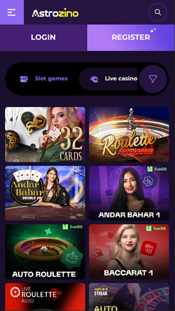 Croupier en direct mobile d'Astrozino Casino