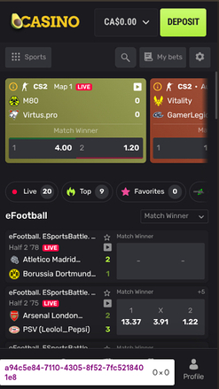 Мобильные ставки на спорт Avocasino