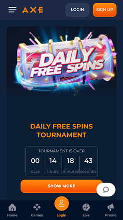 Axe Casino Mobile Tournaments