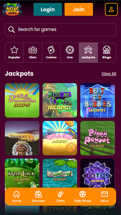Aztec Wins Casino Mobile Jackpot
