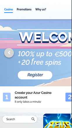 Azur Casino Interface Mobile