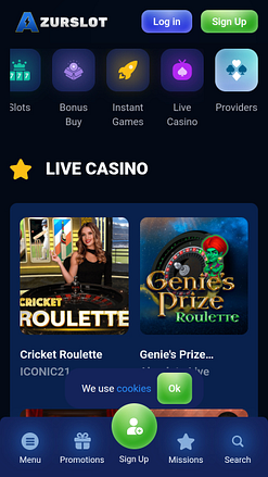 Azur Slot Casino Live Dealer Mobile