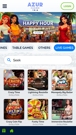 Croupier en direct mobile de Azur Casino