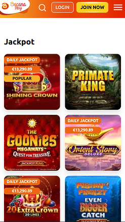 Bacana Play Casino mobiler Jackpot