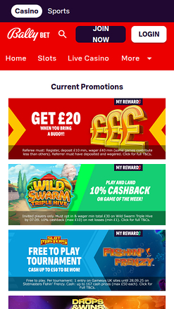 Promotions mobiles de Bally Casino