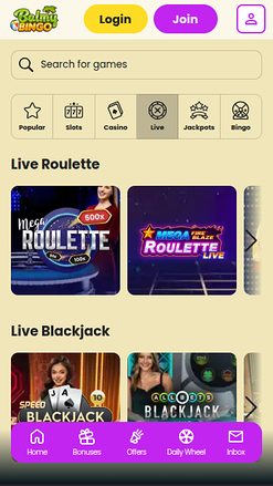 Croupier en direct mobile de Balmy Bingo