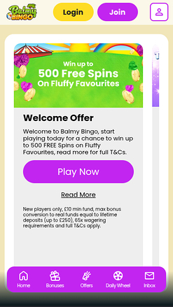 Promotions mobiles de Balmy Bingo