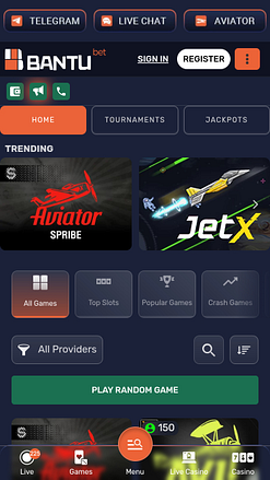 BantuBet Casino Mobile Games