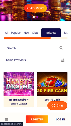 Jackpot mobile de Banzai Casino