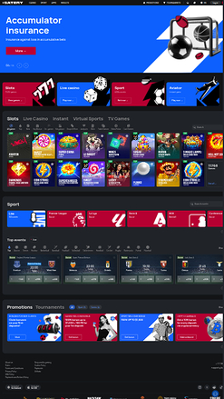 Homepage di Batery su mobile