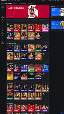 Casinò live di Batery su mobile