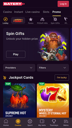 Promociones móviles de BateryBet Casino