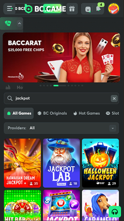 Jackpot mobile de BC.Game Casino