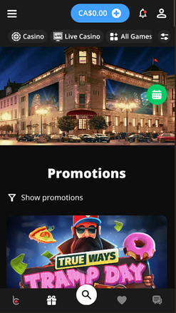 Promociones móviles de bCasino