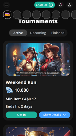 Torneos móviles de bCasino