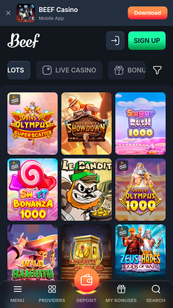 Giochi da casinò con carne bovina Mobile