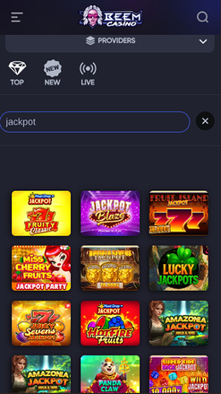 Jackpot mobile de Beem Casino