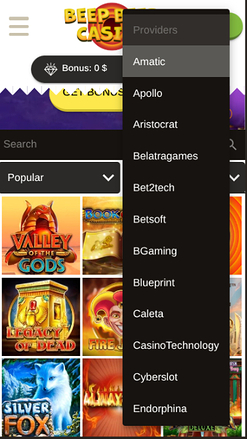 Développeurs de jeux mobiles de Beep Beep Casino