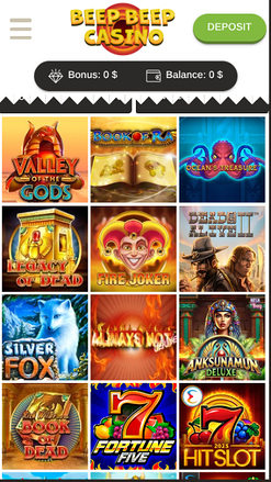 Jeux mobiles de Beep Beep Casino