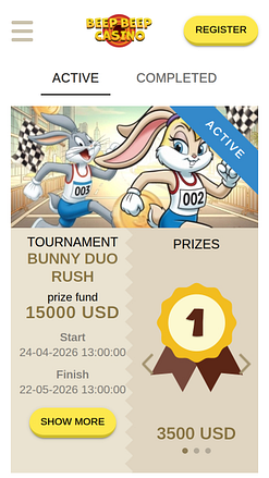 Tournois mobiles de Beep Beep Casino