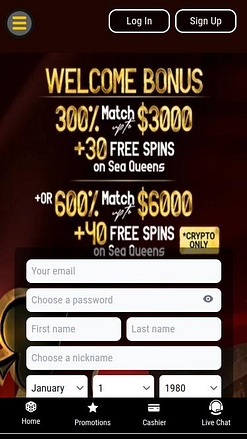 Мобильная главная страница Bella Vegas Casino